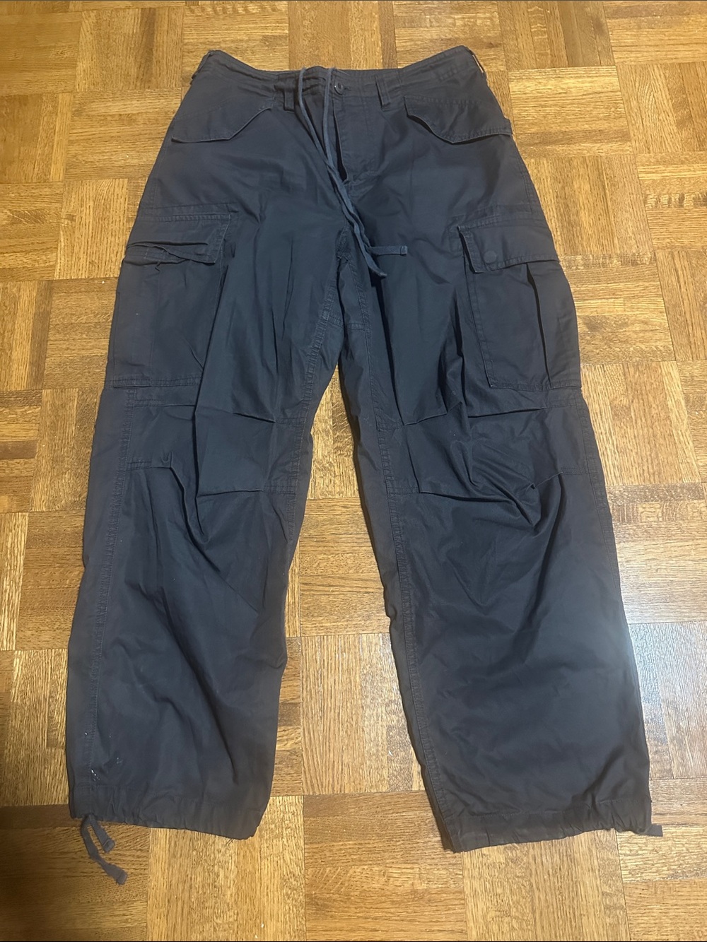 Y2k vintage, unisex, faded Black Cargo Pants - 100%cotton